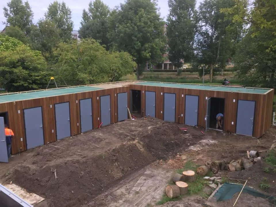 Zeventienvoudige berging in aanbouw