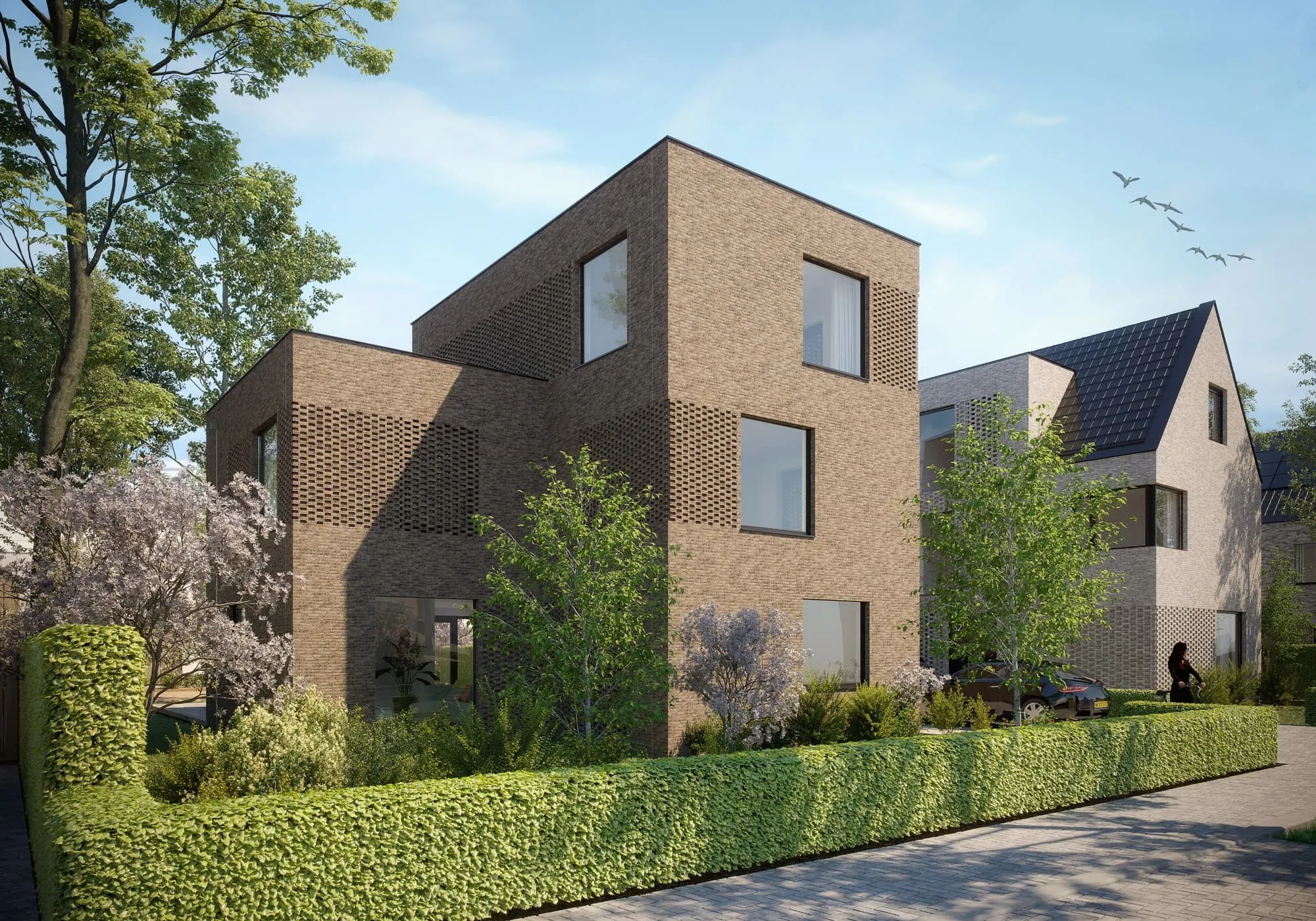Heidestad Ede, huis met groen bosje