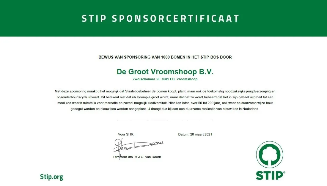 Certificaat STIP-bos